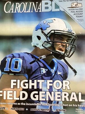 Revista Carolina do Norte UNC Saltos de Alcatrão Azul 2014 Futebol Trubisky Paige Friend - Imagem 1 de 4