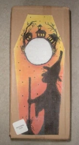 Halloween Decor Glass 10" Casket Coffin with Clock Insert for Needlepoint JG - Picture 1 of 4