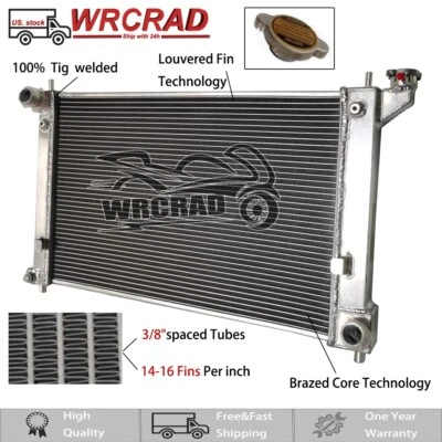 2-Rows Aluminum Radiator Fit 2005-2010 2006 2007 2008 09 Scion tC 2.4L MT Manual - Image 1 of 4