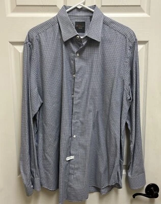 Camisa de vestir para hombre Ben Sherman Sastrería 17,5 34/35 púrpura y azul pata de gallo CW Foto 1 de 4
