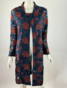 Sundance Driftwood Turn Heads Coat Women M NWOT Embroidered Floral Sheer Jacket - Picture 1 of 13