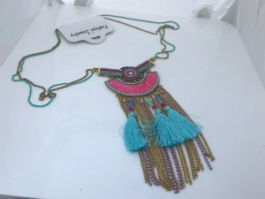 Boho Necklace Women Fashion Multi Color Long Necklace - Picture 1 of 11