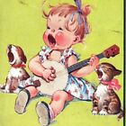 c1940s Canton, OH Holton Engine Rebuilders Blotter Card Cute Cat Dog Sing 3C
