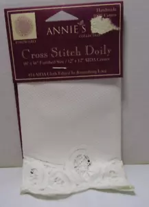 Colección Annie Hecha a Mano Doily Puntada de Cruz con Borde de Encaje Battenburg - Imagen 1 de 5