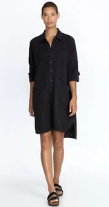 Vestido Camisa CALME NUEVO CON ETIQUETAS Negro Doble Bolsillo, $138, Talla XS - Imagen 1 de 12