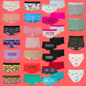 Victoria's Secret PINK Logo Shortie/Boyshort Panty Many Sizes &Colors - You Pick - Picture 1 of 54