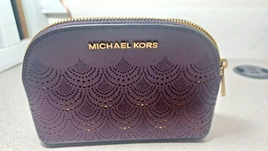 NWOT Michael Kors Small Hand Held Clutch Purse Maroon/Gold 7" X 5" - Picture 1 of 6