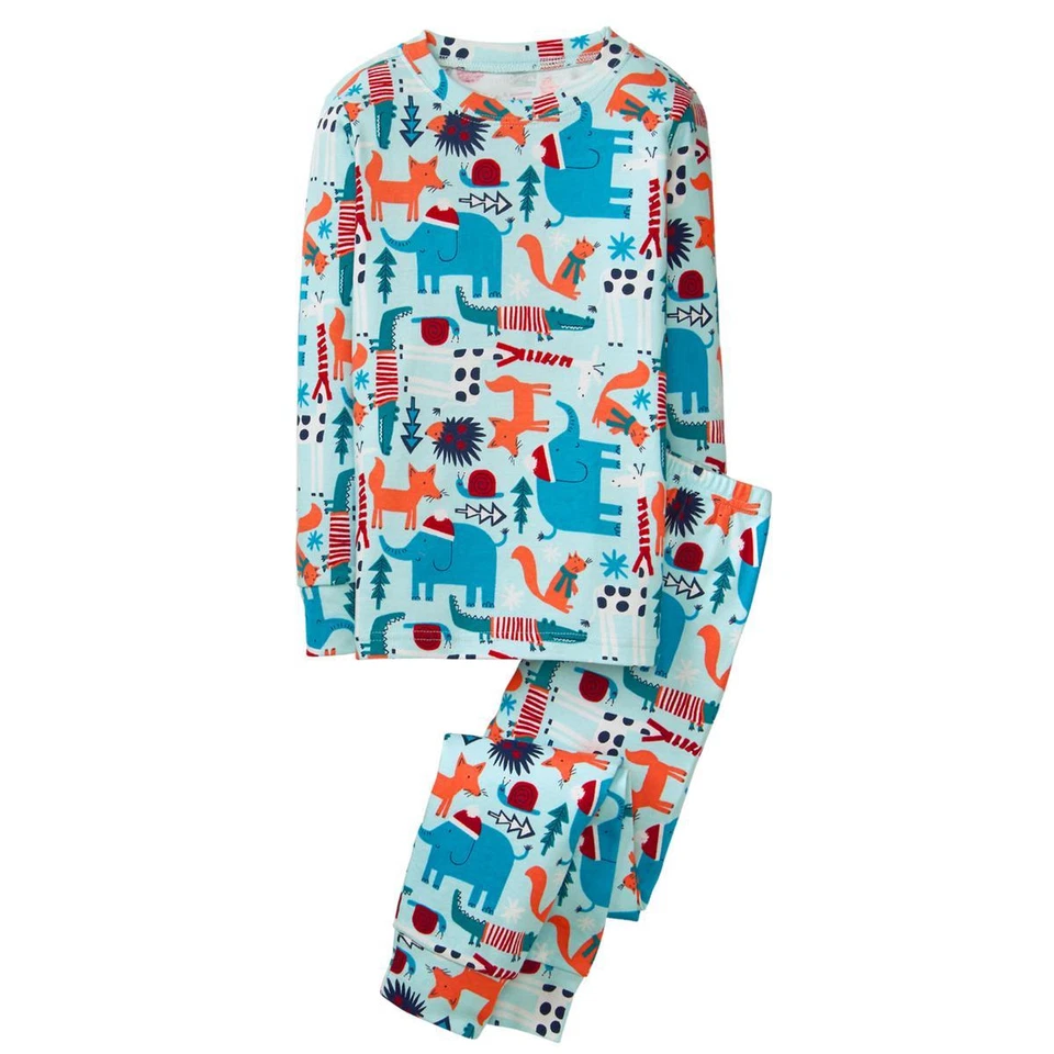 NUEVO CON ETIQUETAS Gymboree Santa Vacaciones Animal Amigos Gimnasios Set de Dormir Elefante Zorro Niños 12 Foto 1 de 1