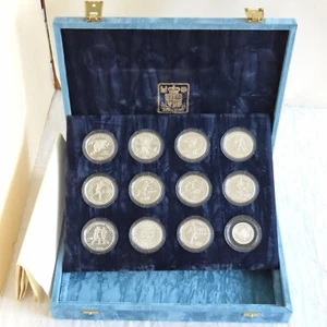 1986 COMMONWEALTH GAMES SILVER PROOF 12 COIN SET - cased - Picture 1 of 9