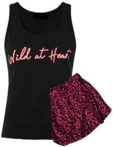 Ann Summers Ladies Wild at Heart Cami & Shorts Pyjama Lounge Set – Soft Viscose - Picture 1 of 4