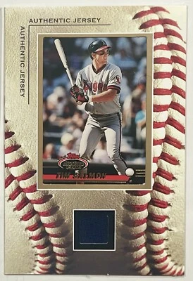 TIM SALMON 1993 CALIFORNIA ANGELS VINTAGE TOPPS STADIUM CLUB AUTH JERSEY CARD - Image 1 of 3