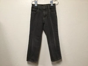 Boys Jeans Size 5 Black Light Wash Zip Front 5 Pockets US Polo Assn 176 - Picture 1 of 7
