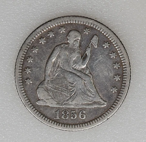 1856-O Drapery Seated Liberty Quarter - XF Cover