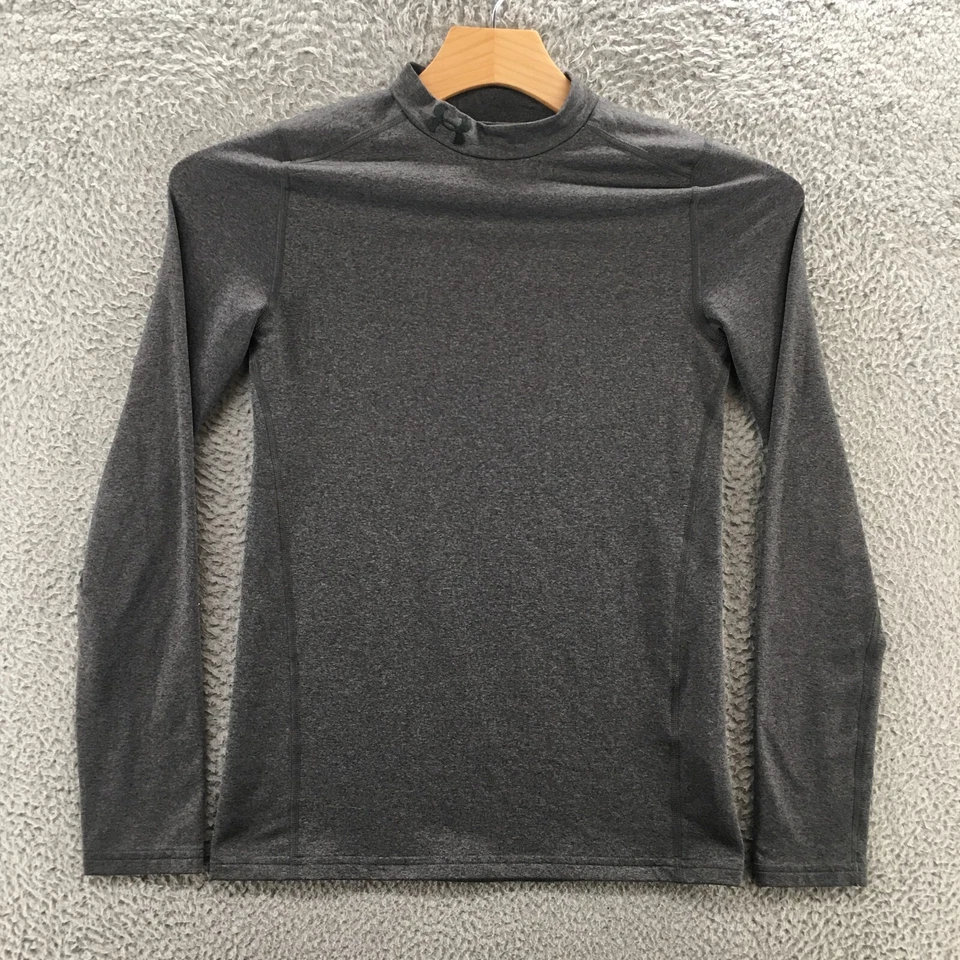 Under Armour Fitted Cold Gear Top Youth Girls YXL Grey Compression Activewear - Image 1 of 4