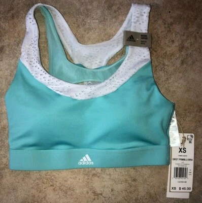 Sujetador deportivo para mujer Adidas Dont Rest Primeblue soporte medio azul talla XS Foto 1 de 4