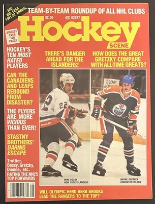 1981-82 Hockey Scene Annual-Edmonton Oilers Wayne Gretzky & Islanders Mike Bossy - Image 1 of 2