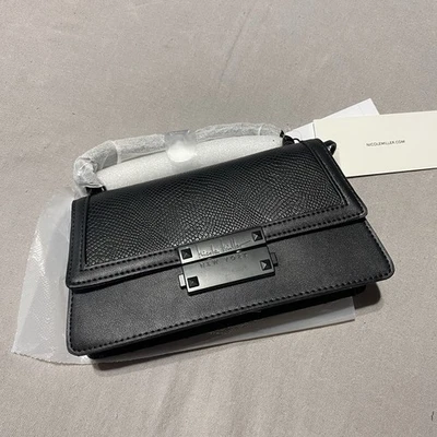 Nuevo con etiquetas Bolso Bandolera Nicole Miller Mujer Negro Imitación Cuero Asa Superior Foto 1 de 4