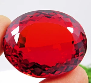 RIESIGER ZERTIFIZIERTER 225 kt + natürlicher brasilianischer roter Topas ovalschliff loser Edelstein - Bild 1 von 11