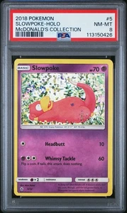 PSA 8 Slowpoke 5/12 Confetti Holo 2018 McDonald's Collection Promo Pokemon POP 3 - Picture 1 of 2
