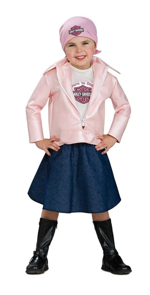 Baby Biker Costume Girls Pink Harley Davidson Outfit Cute Halloween  Infant - Image 1 of 1