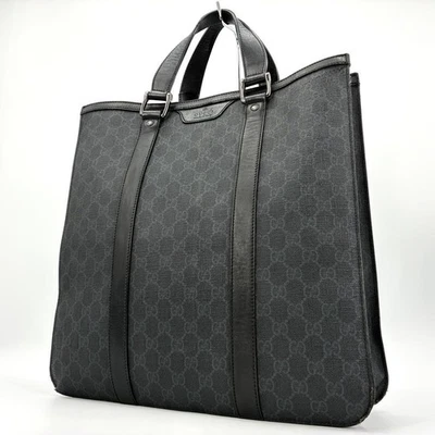 GUCCI GG Supreme tote bag in coated black canvas Used item For men Japan - Image 1 of 4