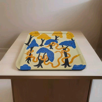 Bandeja para servir Ikea PALPFJÄRIL PALPFJARIL árboles multicolores serpientes 13" x 13" Foto 1 de 2