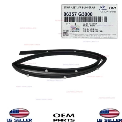 Genuine Front Bumper Seal Strip Upper 2018-2020 Hyundai Elantra GT 86357-G3000 - Image 1 of 2