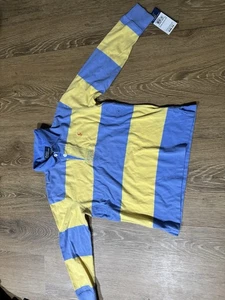 Polo Ralph Lauren rugby shirt boys size 7 long sleeve striped navy collared - Picture 1 of 3