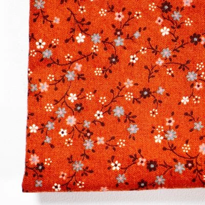 Vtg Cotton Quilting Fabric Tiny Daisy Flowers Floral Rust Brown BTHY Half Yard - Image 1 of 3