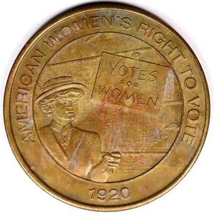 Medalla 1920 SUNOCO serie de monedas del milenio para mujeres estadounidenses derecho al voto - Imagen 1 de 2