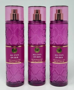 3 BATH & BODY WORKS ALL EYES ON HER FINE FRAGRANCE MIST BODY SPRAY 8 OZ LARGE - Picture 1 of 5