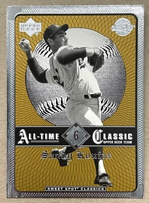 Tarjeta de béisbol 2002 Upper Deck Sweet Spot Classics Sandy Koufax #6 Foto 1 de 2