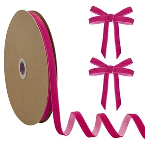Rose Velvet Ribbon 3/8 inch Velvet Ribbon for Gift Wrapping Weddings Hair Bow... - Picture 1 of 4