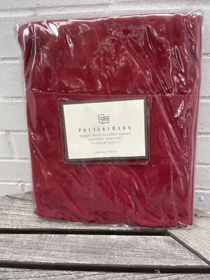 NEW Pottery Barn Megan Armchair Slipcover Short Brushed Canvas Cardinal Rouge - Image 1 of 3