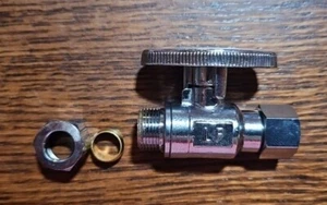 10-DURAPRO 3/8 Female Comp. X 3/8 Comp. Straight Quarter Turn Replacement Stop - Picture 1 of 7