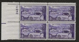 US Scott #1025, Plate Block #24871 1953 Trucking 3c FVF MNH Upper Left - Picture 1 of 1