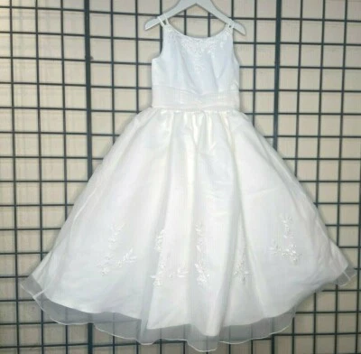 NWT NEW Ivory Satin, Chiffon Sweetie Pie Pageant/Party/Formal Gown 6Y-Fit 6/7/8Y - Image 1 of 4