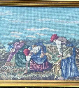 Jean-Francois Millet's The Gleaners Mosaic Art Reproduction Tapestry OOAK❤️blt8j - Picture 1 of 9
