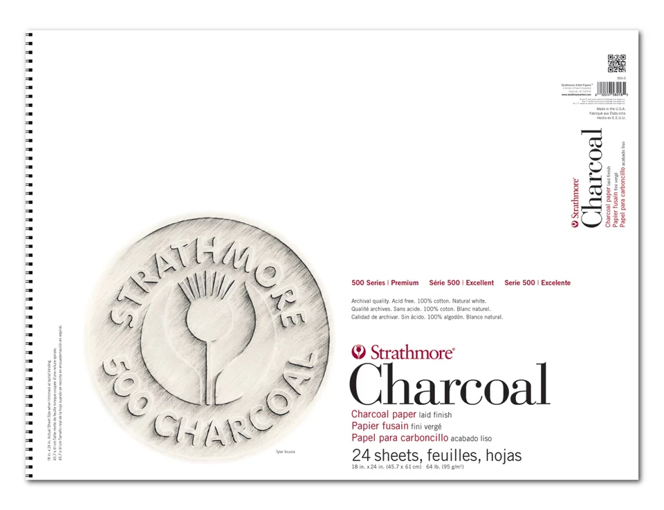 Strathmore 500 Charcoal Pad White 18X24 - Image 1 of 1
