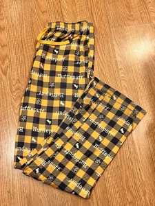 Hot Topic Harry Potter Mens XL Yellow Plaid Hufflepuff Pajama Lounge Pants - Picture 1 of 10