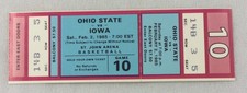 1985 02/02 Iowa Hawkeyes at Ohio State Buckeyes Basketball Full Ticket