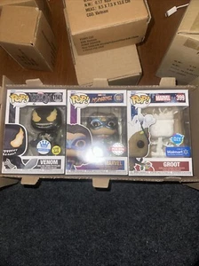 Funko Pop! #1141 Venom Brilla en la Oscuridad Ms Marvel #1083 Groot #399 CONJUNTO DE 3 - Imagen 1 de 2