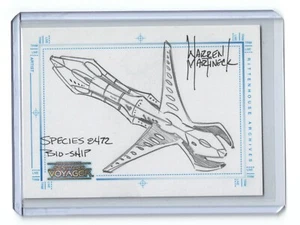 SKETCHAFEX CARD HAND-DRAWN BIO-SHIP WARREN MARTINECK COMPLETE STAR TREK VOYAGER - Picture 1 of 4