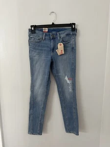 Womens Levi's 711 Skinny Blue Distressed Jeans NEW! NWT27 - Picture 1 of 8