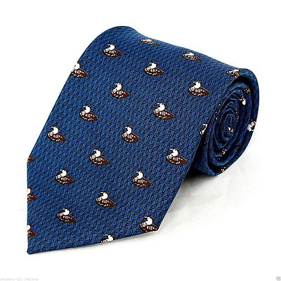 Corbata azul de moda de patos de aves acuáticas para hombre  Foto 1 de 2