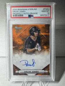 2023 Bowman Sterling Druw Jones Auto Orange /75 PSA 10 Diamondbacks - Picture 1 of 2