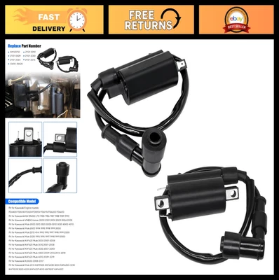 Bobina de encendido 2 piezas para Kawasaki Mule 3010 4010 2500 2520 3000 4000, reemplazar 2112 Foto 1 de 4