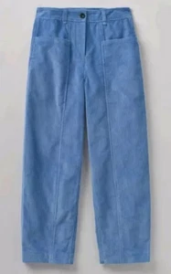 Toast Panelled Cord Trousers 18 20 46 48 Blue High Waisted Barrel Leg Cornflower - Picture 1 of 10