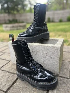 Dr. Martens Jadon Hi Rainbow Lackleder 10 Ösen Plateau Stiefel US 5M 6W - Bild 1 von 10