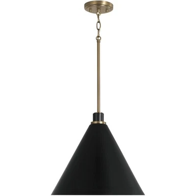 Capital Lighting Fixtures 350112AB CAJA ABIERTA Bradley Colgante Latón envejecido y Negro Foto 1 de 4